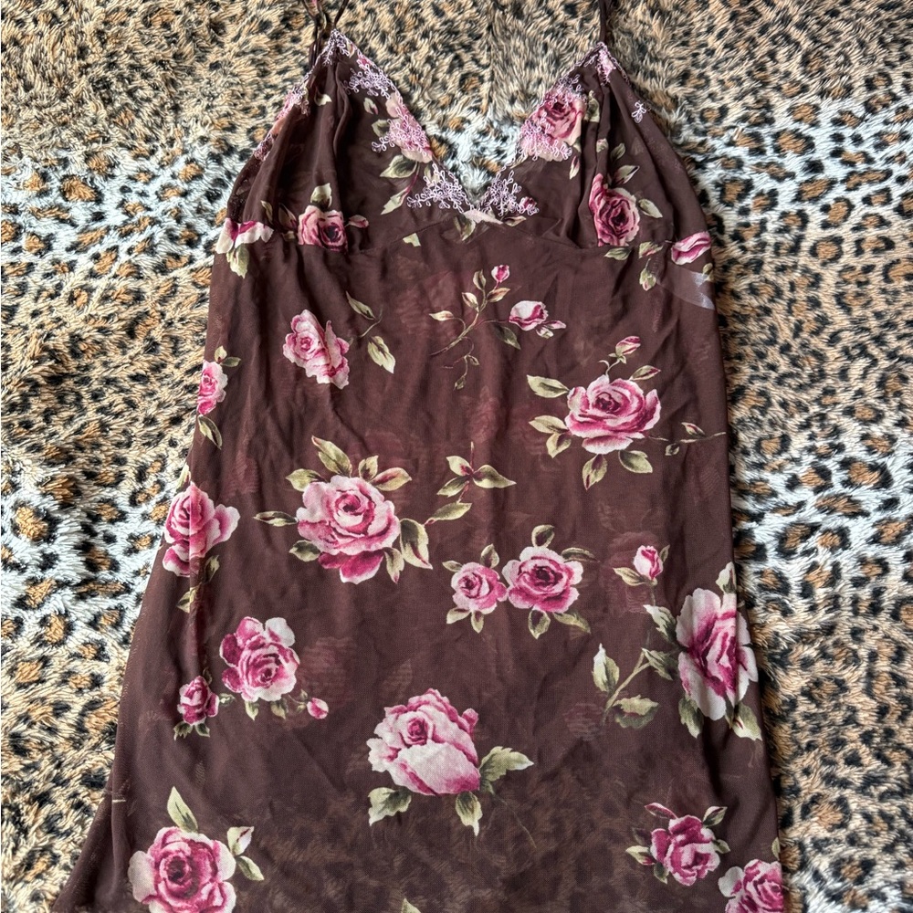 Elegant Floral Mesh Dress